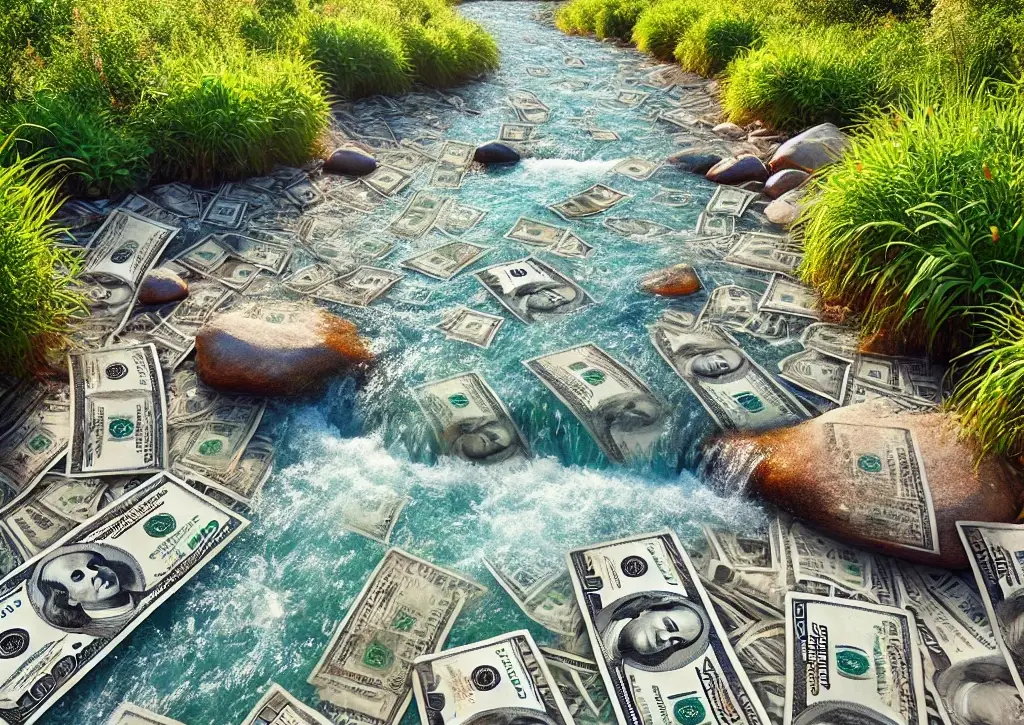 Managing Cash Flow | money flowing down a river